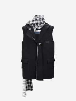 Men C2H4 003 - Alternate Scarf Variant Tailored Sleeveless Jacket