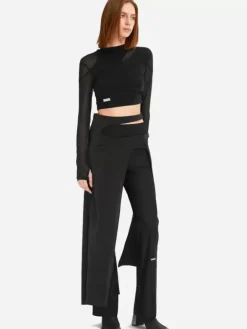 Women C2H4 005 - Arc Asymmetric Layered Long-Sleeve Top