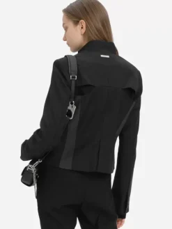 Women C2H4 004 - Arc Cutting Splicing Layered Tailored Jacket