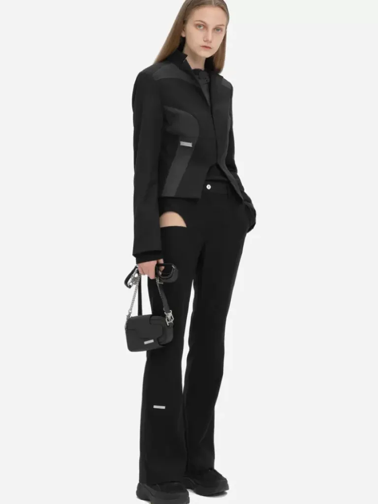 Women C2H4 004 - Arc Cutting Splicing Layered Tailored Jacket