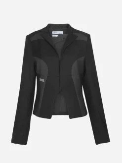 Women C2H4 004 - Arc Cutting Splicing Layered Tailored Jacket