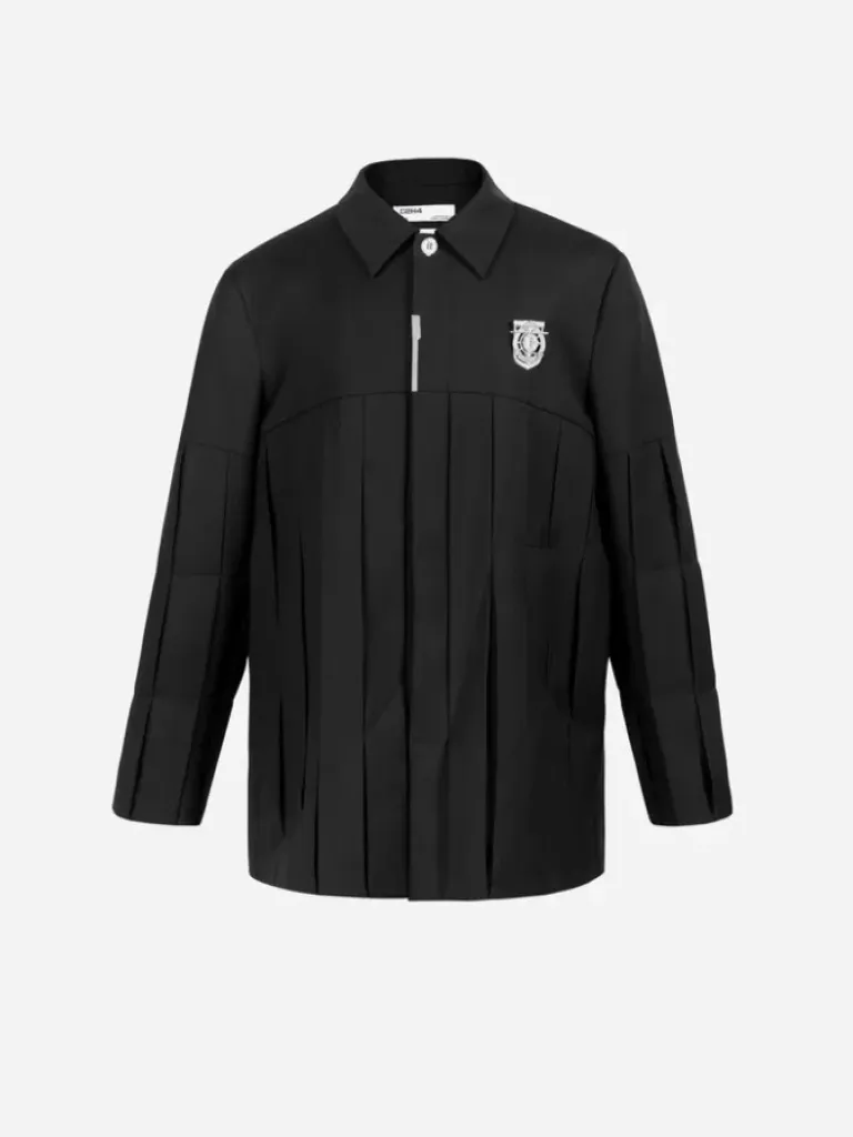 Men C2H4 005 - Arch Panelled Pleated Tailored Coat