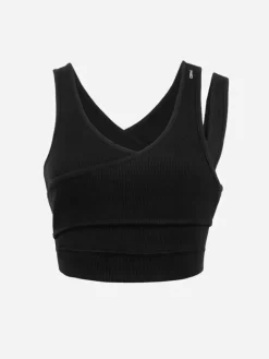 Women C2H4 004 - Arc Layered Asymmetric Strap Sporty Bra