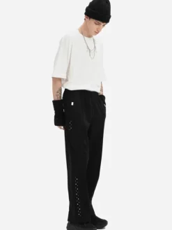 Men C2H4 004 - Asteroid Rivet Zippered Sweatpants