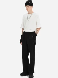 Men C2H4 004 - Asteroid Rivet Zippered Sweatpants