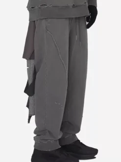 Men C2H4 001 - Asymmetric Agitator Distressed Sweatpants