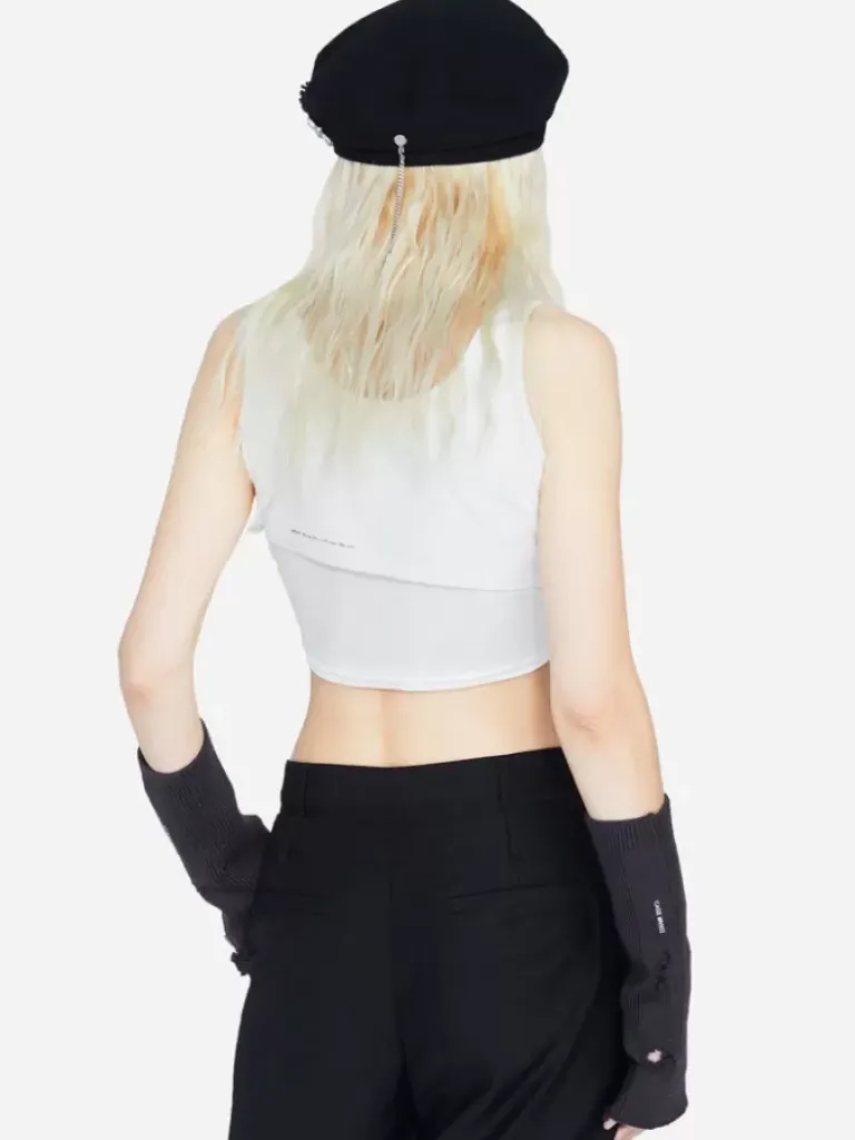 Women C2H4 003 - Asymmetrical Arc Layered Tanktop