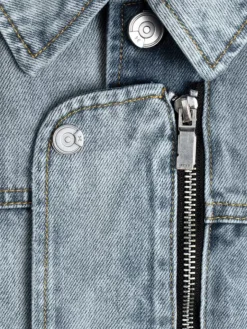 Men C2H4 003 - Asymmetrical Layered Denim Jacket