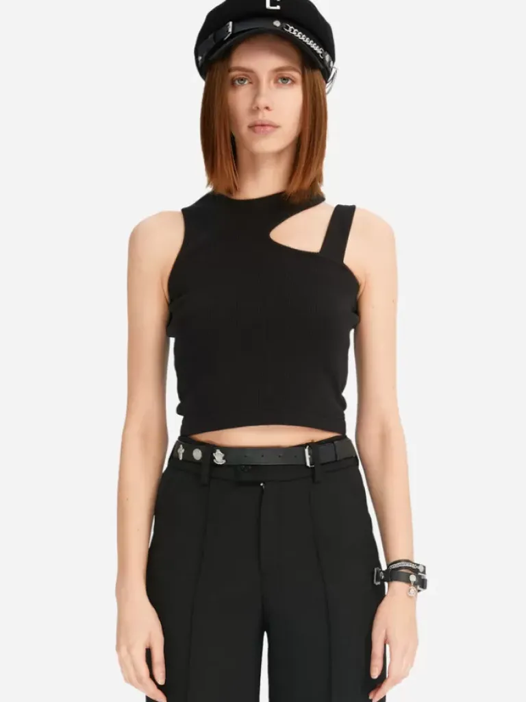 Women C2H4 005 - Asymmetric Cut-Out Tank Top