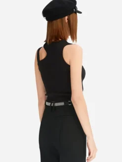 Women C2H4 005 - Asymmetric Cut-Out Tank Top