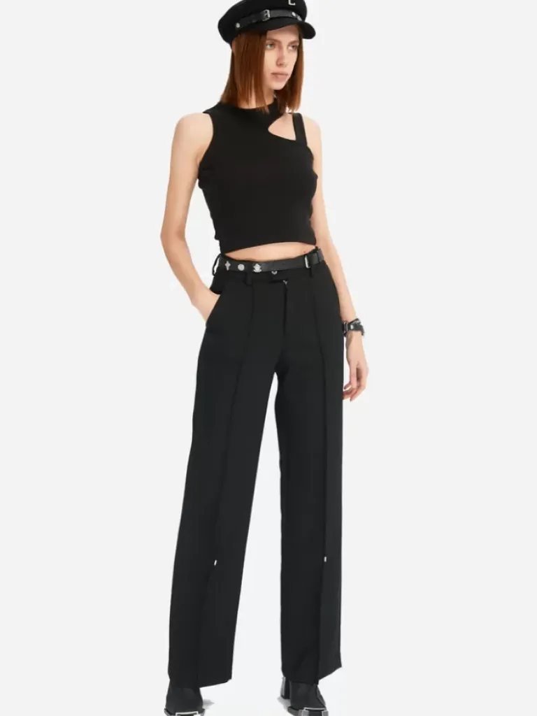 Women C2H4 005 - Asymmetric Cut-Out Tank Top