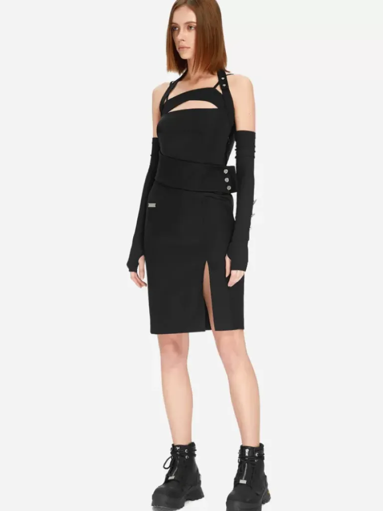 Women C2H4 005 - Asymmetry Layered Mini Dress