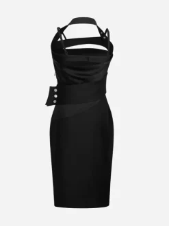 Women C2H4 005 - Asymmetry Layered Mini Dress
