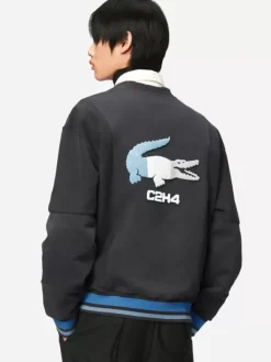 Men C2H4 X Lacoste Paneled Applique Inside-Out Crewneck