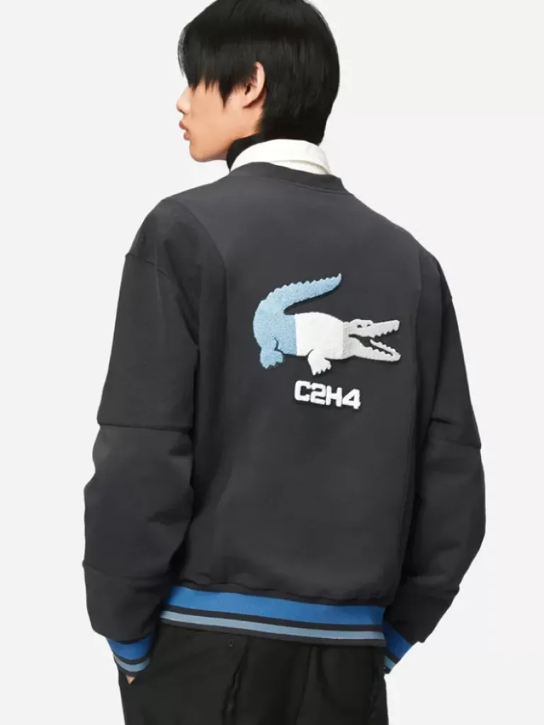 Men C2H4 X Lacoste Paneled Applique Inside-Out Crewneck