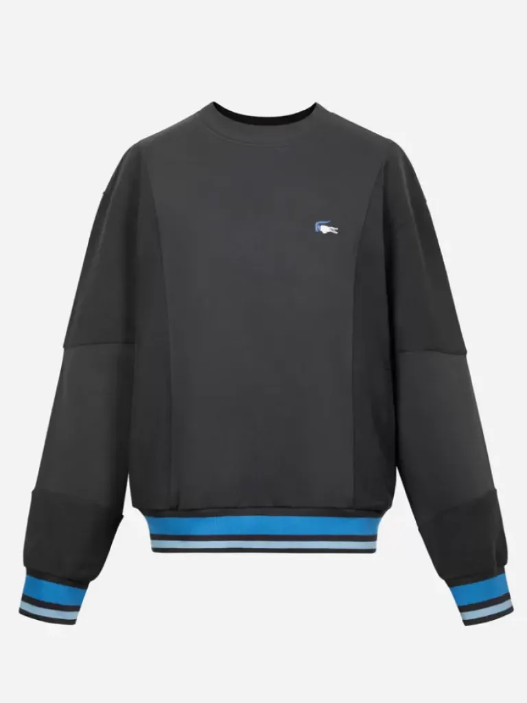 Men C2H4 X Lacoste Paneled Applique Inside-Out Crewneck