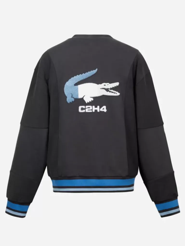 Men C2H4 X Lacoste Paneled Applique Inside-Out Crewneck