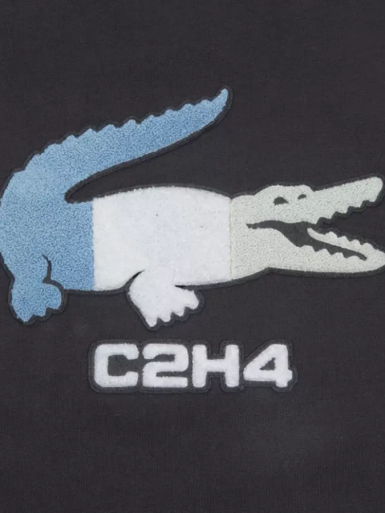 Men C2H4 X Lacoste Paneled Applique Inside-Out Crewneck