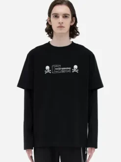 Men C2H4 ® X Mastermind Japan "C-Mastermind" Double Layer Glitter Powder Long Sleeve T-Shirt