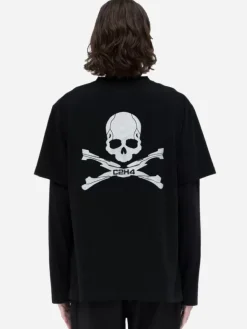 Men C2H4 ® X Mastermind Japan "C-Mastermind" Double Layer Glitter Powder Long Sleeve T-Shirt