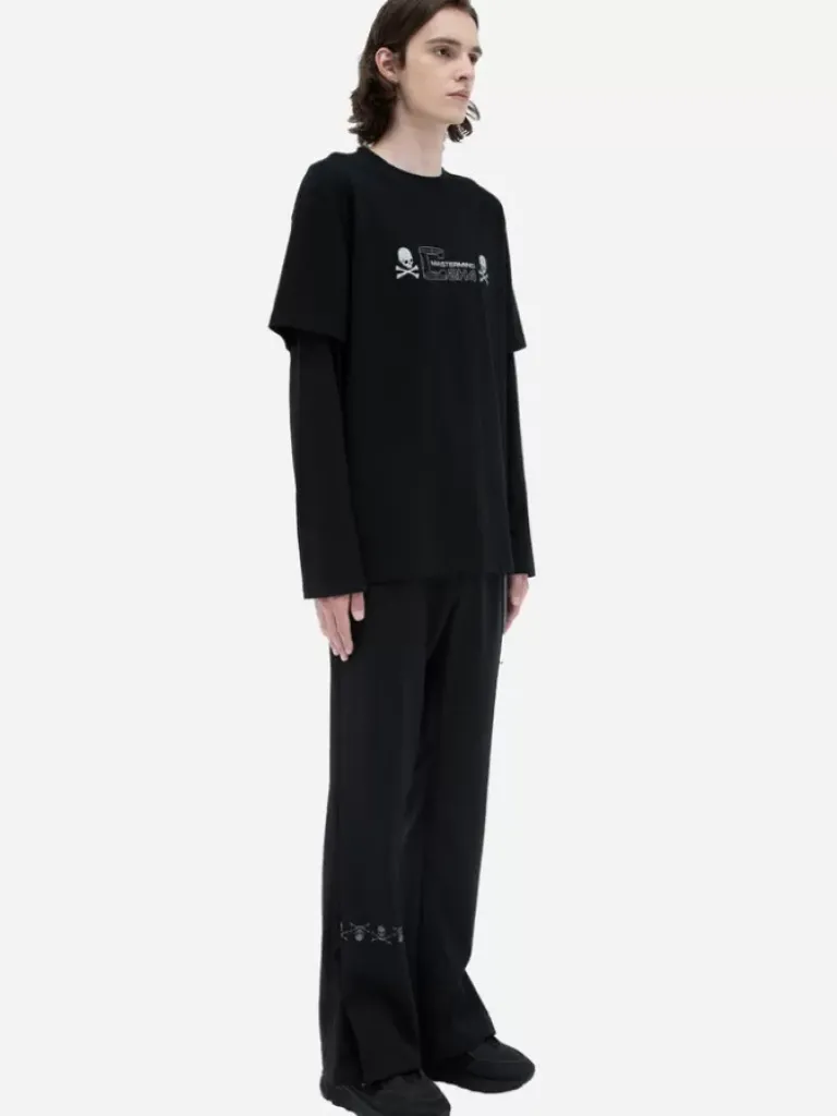 Men C2H4 ® X Mastermind Japan "C-Mastermind" Double Layer Glitter Powder Long Sleeve T-Shirt