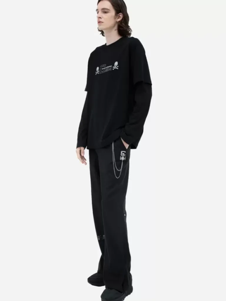 Men C2H4 ® X Mastermind Japan "C-Mastermind" Double Layer Glitter Powder Long Sleeve T-Shirt