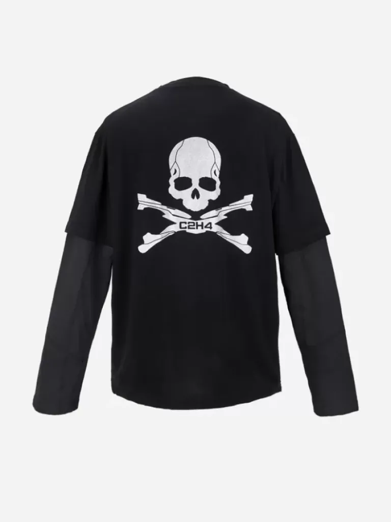 Men C2H4 ® X Mastermind Japan "C-Mastermind" Double Layer Glitter Powder Long Sleeve T-Shirt