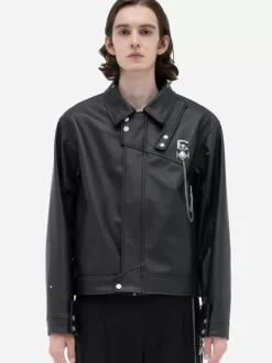 Men C2H4 ® X Mastermind Japan "C-Mastermind" Streamline Leather Jacket