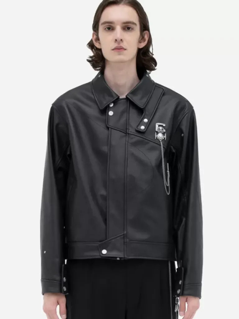 Men C2H4 ® X Mastermind Japan "C-Mastermind" Streamline Leather Jacket