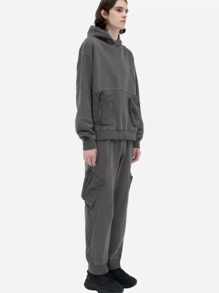 Men C2H4 002 - Cold-Dye Panelled Hoodie