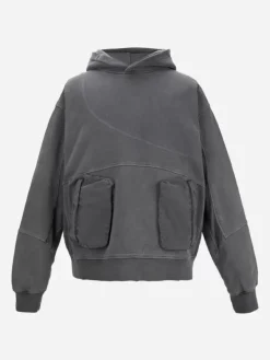 Men C2H4 002 - Cold-Dye Panelled Hoodie