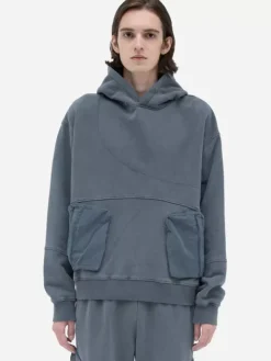 Men C2H4 002 - Cold-Dye Panelled Hoodie