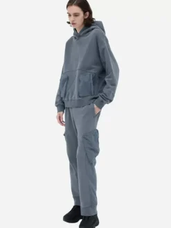 Men C2H4 002 - Cold-Dye Panelled Hoodie