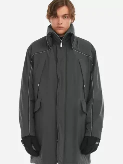 Men C2H4 006 - Continuous Zipper Quilted Coat