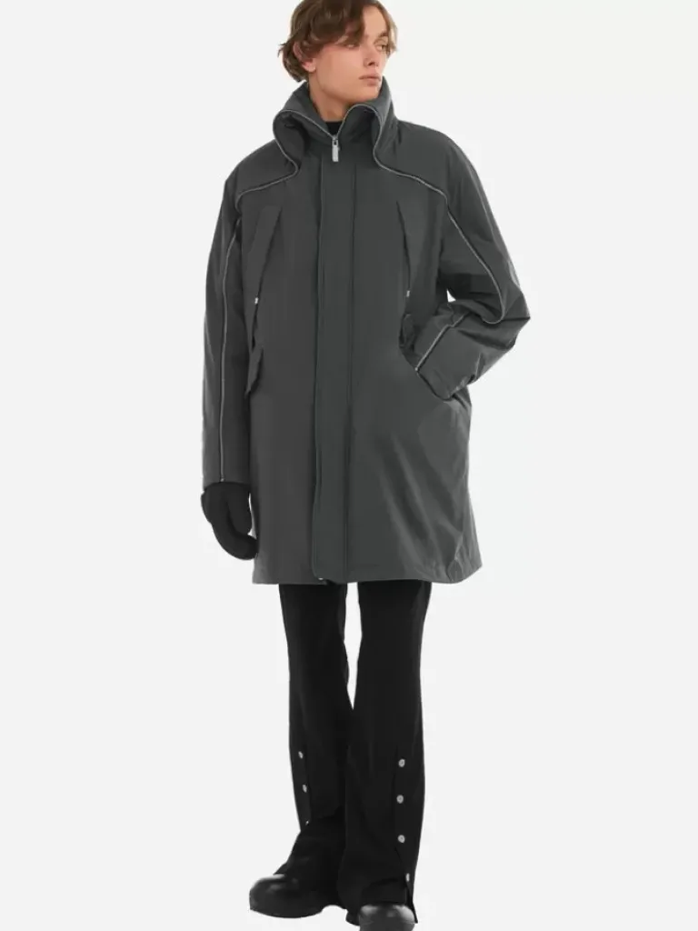 Men C2H4 006 - Continuous Zipper Quilted Coat