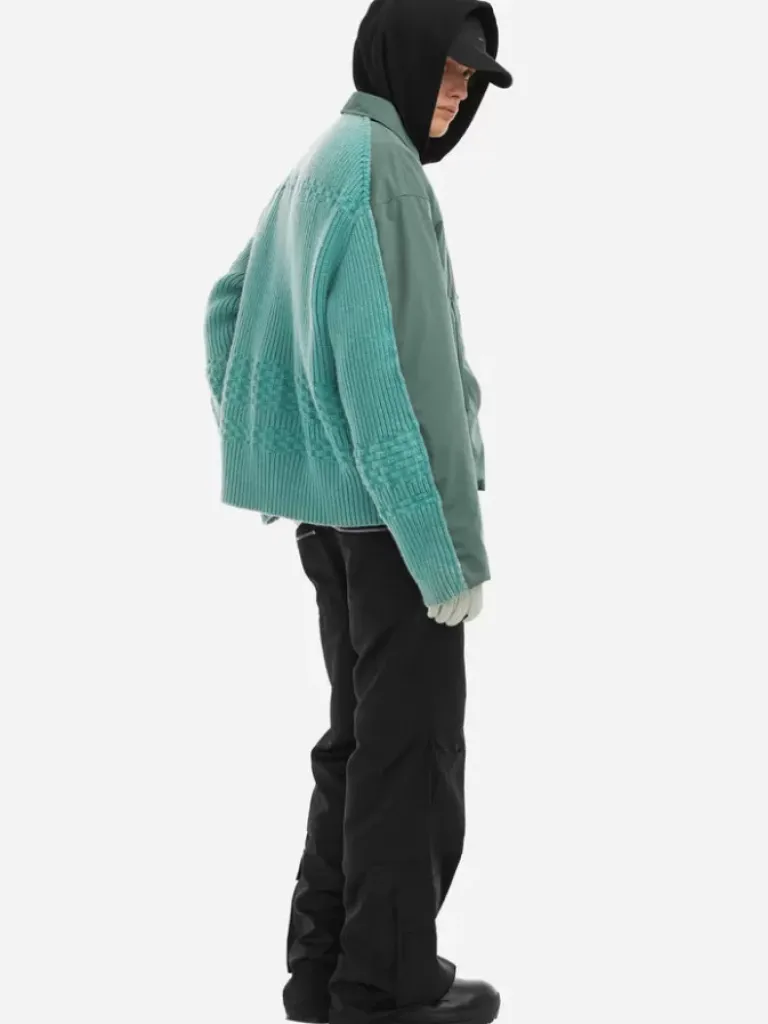 Men C2H4 006 - Contrast Knitted Flight Jacket