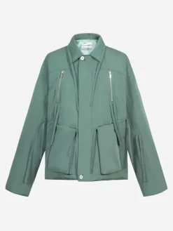 Men C2H4 006 - Contrast Knitted Flight Jacket