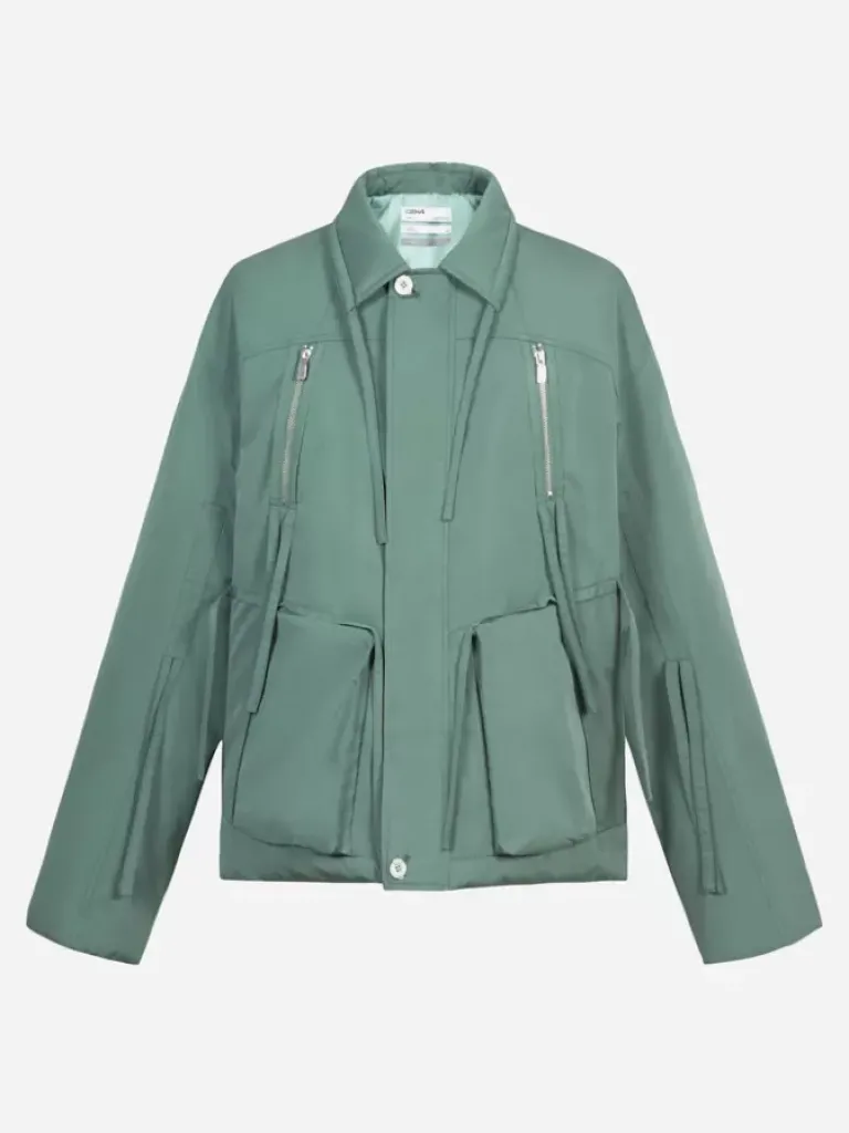 Men C2H4 006 - Contrast Knitted Flight Jacket