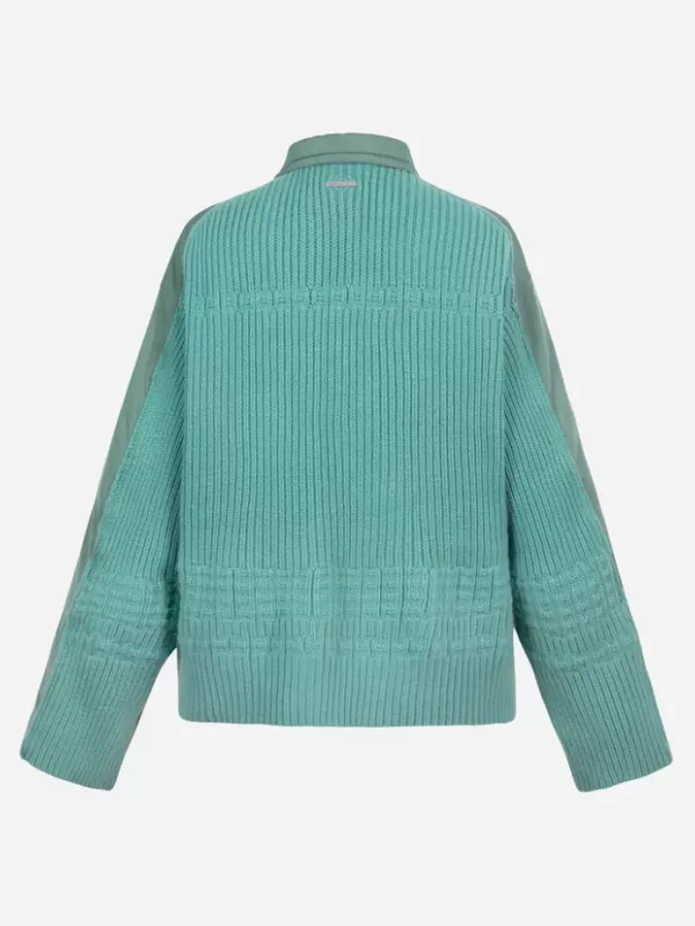 Men C2H4 006 - Contrast Knitted Flight Jacket