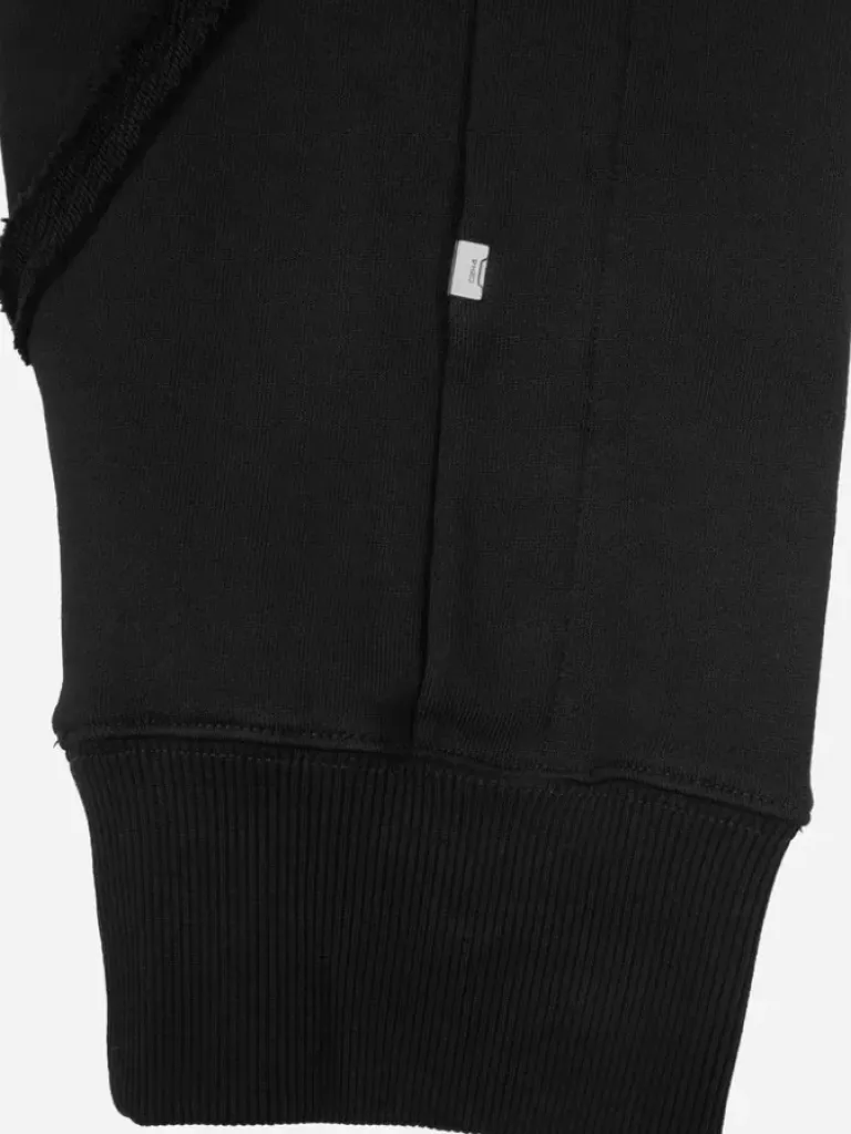 Men C2H4 005 - Contrast Raw Edge Sweater Hoodie
