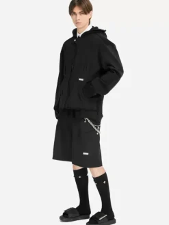 Men C2H4 005 - Contrast Raw Edge Sweater Hoodie