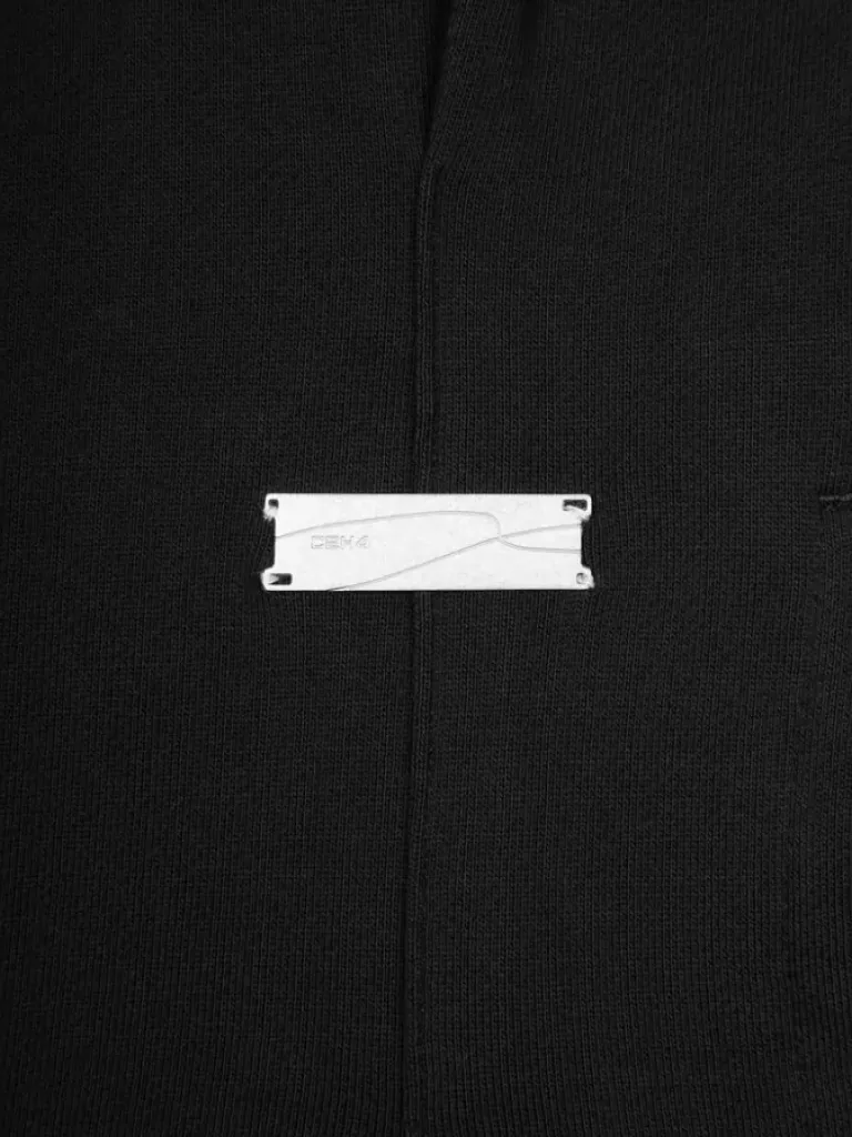 Men C2H4 005 - Contrast Raw Edge Sweater Hoodie