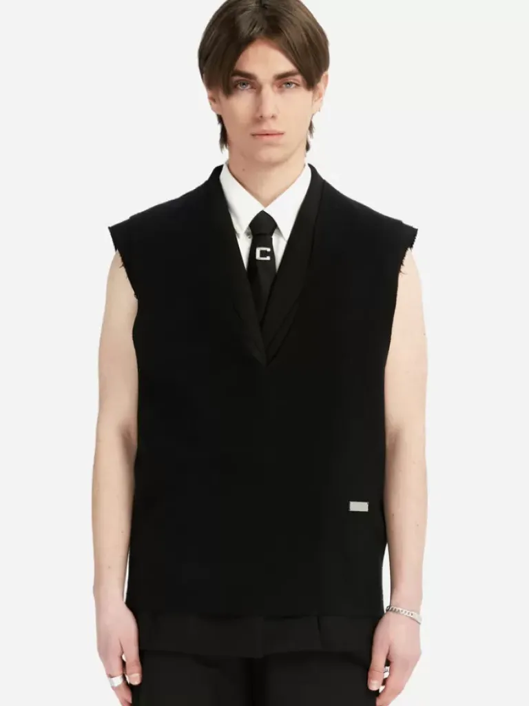 Men C2H4 005 - Deep V-Neck Knit Vest