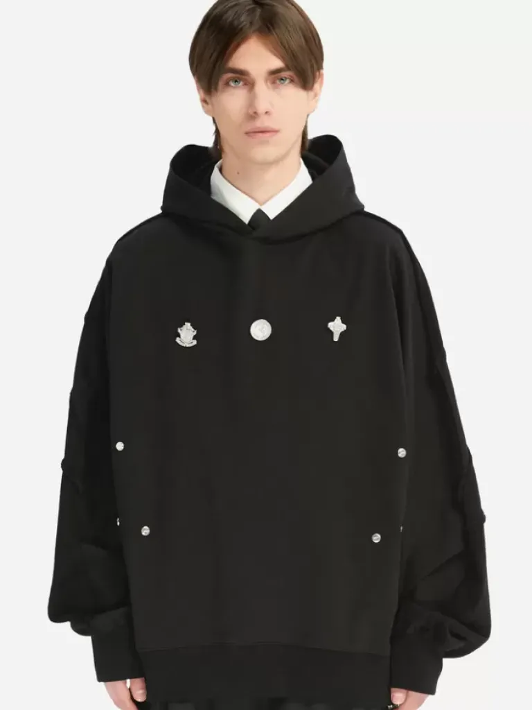 Men C2H4 005 - Detachable Scarf Double Layer Hoodie