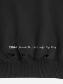 Women C2H4 003 - Distressed Inside-Out Badged Crewneck