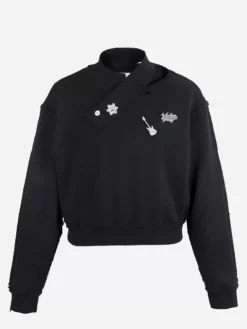 Women C2H4 003 - Distressed Inside-Out Badged Crewneck