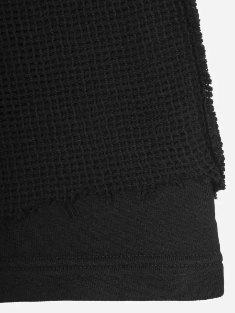 Men C2H4 005 - Distressed Knit Meshing Layered Vest