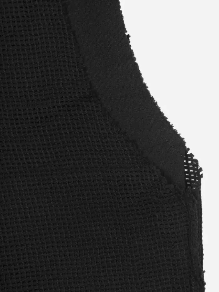 Men C2H4 005 - Distressed Knit Meshing Layered Vest
