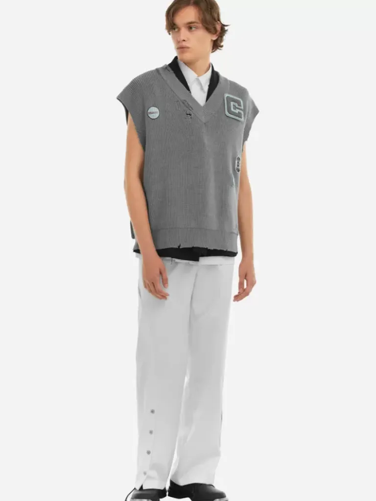 Men C2H4 006 - Distressed Knit Vest