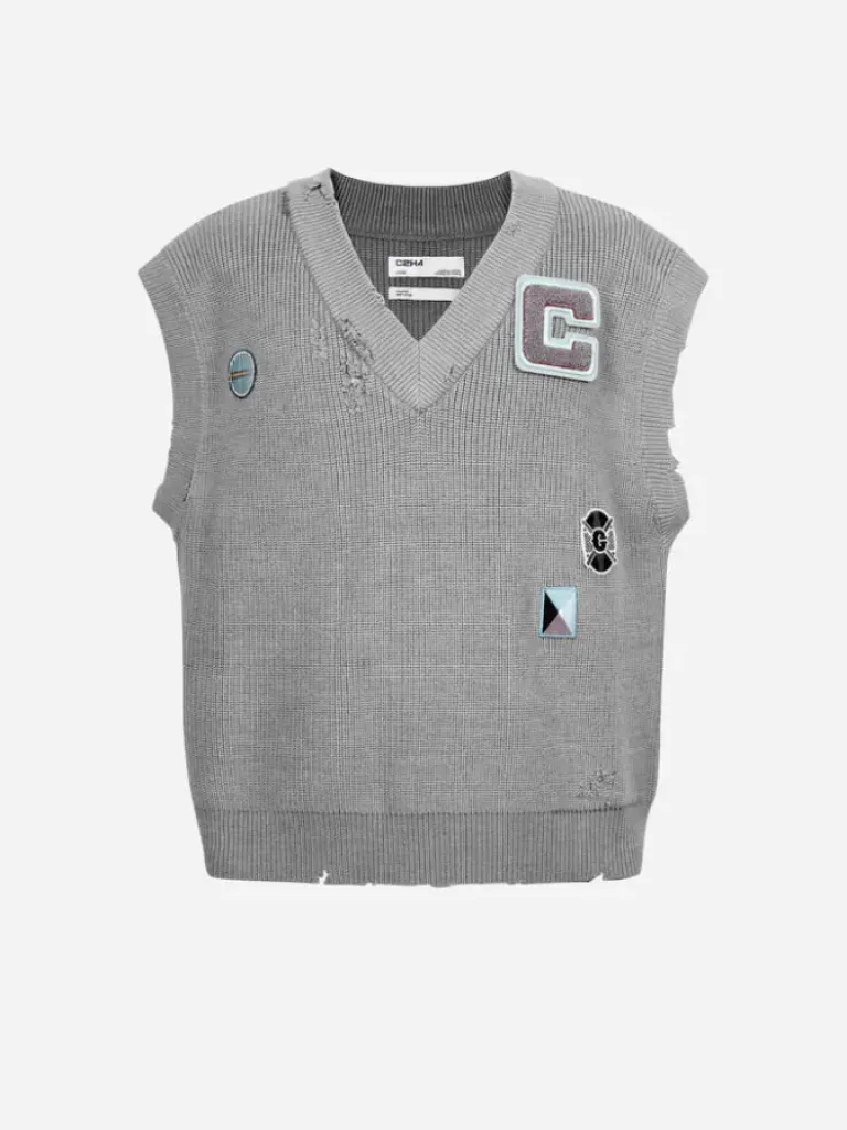 Men C2H4 006 - Distressed Knit Vest